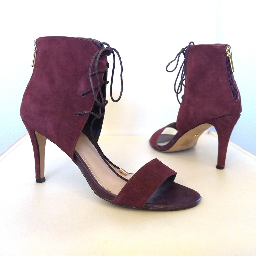 Colin Stuart / Victoria's Secret - Burgundy Suede Leather Lace-Up Shootie - 8.5B